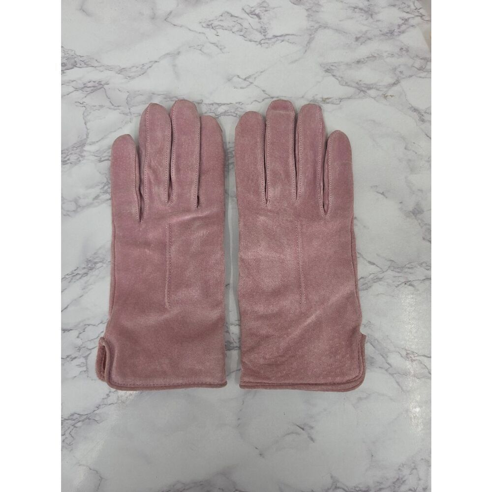Isotoner Women's Pink Suede Lined  Driving Gloves